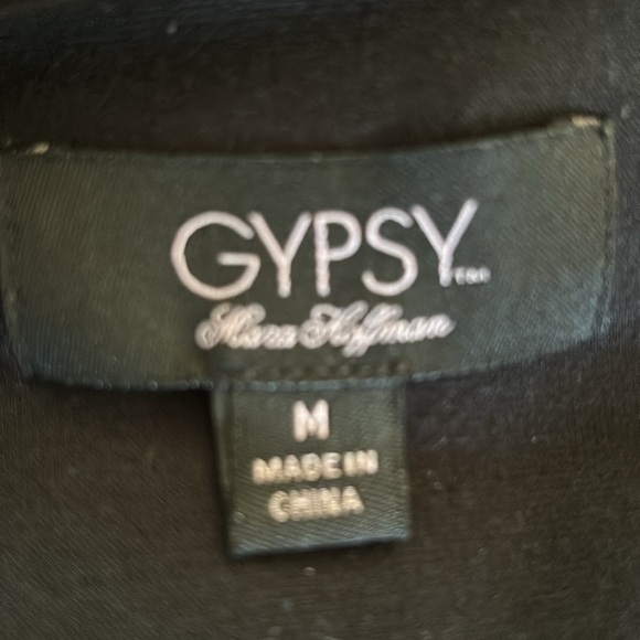 Mara Hoffman GYPSY Black Moto Jacket Sz M Off Center Zipper Pockets Peplum Back - Picture 8 of 9